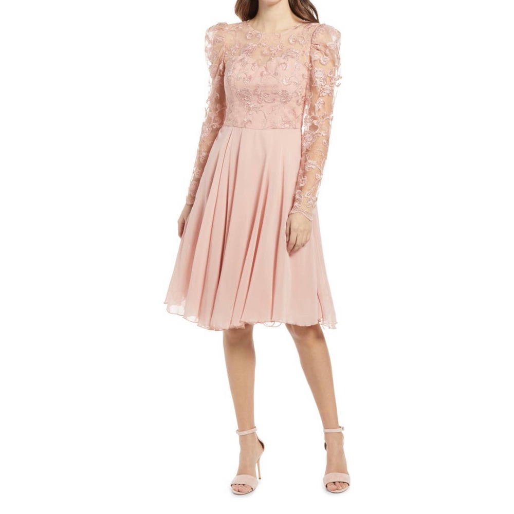 NWT Chi Chi London Dorothee Long Sleeve Embroidered Midi Dress Size 12